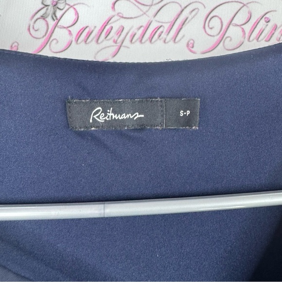 Reitmans Dark Blue Midi Dress with Light Pink Pattern strappy detail - Picture 11 of 11